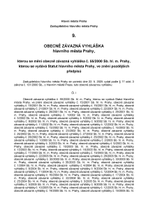 Obecně závazná vyhláška hlavního města Prahy č. 9/2025