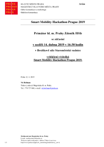 Vyhlášení výsledkůSmart Mobility Hackathon Prague 2019